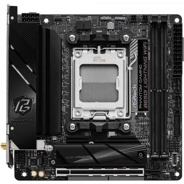 ASRock B650I LIGHTNING WIFI(AM5/B650, 2*DDR5, 1xPCIex16, HDMI/DP, 2xSATAІІІ,2xM.2, 2.5GLan, mITX)