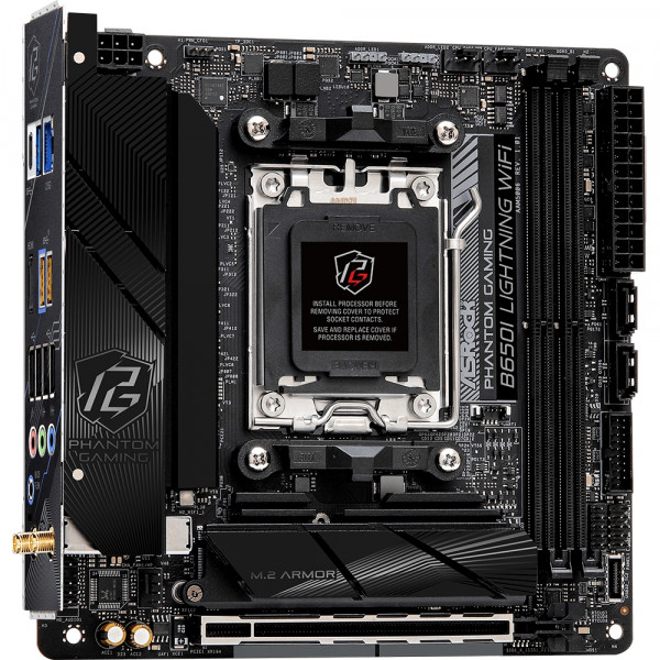 ASRock B650I LIGHTNING WIFI(AM5/B650, 2*DDR5, 1xPCIex16, HDMI/DP, 2xSATAІІІ,2xM.2, 2.5GLan, mITX)