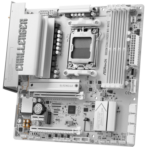 ASRock B850M CHALLENGER WIFI WHITE (AM5/B850, 4*DDR5, 2xPCIex16, HDMI, 4xSATA,2xM.2, 2.5GLan, mATX)