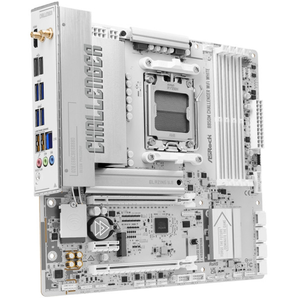 ASRock B850M CHALLENGER WIFI WHITE (AM5/B850, 4*DDR5, 2xPCIex16, HDMI, 4xSATA,2xM.2, 2.5GLan, mATX)