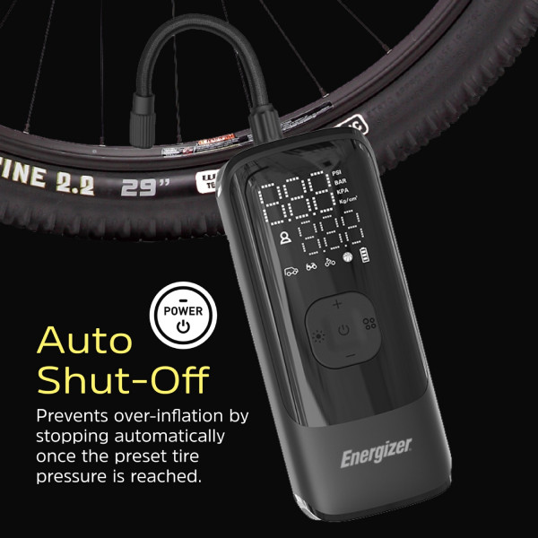 Автомобільний портативний компресор Energizer PAC4000 150 PSI, Power Bank 2000 мАг, Black