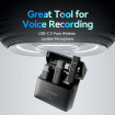 Бездротовий подвійний петличний мікрофон Vention USB-C 2-Pack Wireless Lavalier with Charging Case