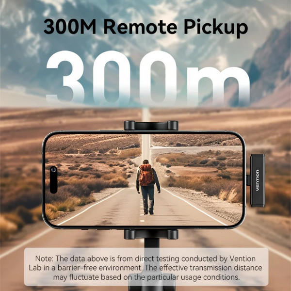 Бездротовий подвійний петличний мікрофон Vention USB-C 2-Pack Wireless Lavalier with Charging Case