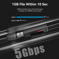 Card Reader USB 3.0, 2-слота SD/TF чорний Vention