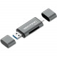 Card Reader USB 3.0, 2-слота SD/TF, USB-A/USB-C/Micro USB, Aluminum Alloy ,чорний Vention