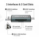 Card Reader USB 3.0, 2-слота SD/TF, USB-A/USB-C/Micro USB, Aluminum Alloy ,чорний Vention