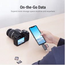 Card Reader USB 3.0, 2-слота SD/TF, USB-A/USB-C/Micro USB, Aluminum Alloy ,чорний Vention