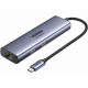 Док-станція USB3.0 Type-C -> DP4K60Hz/RJ45/USB-Ax2, 3.0/ 1xUSB-C 3.0/ PD 100W CM512 сіра Ugreen