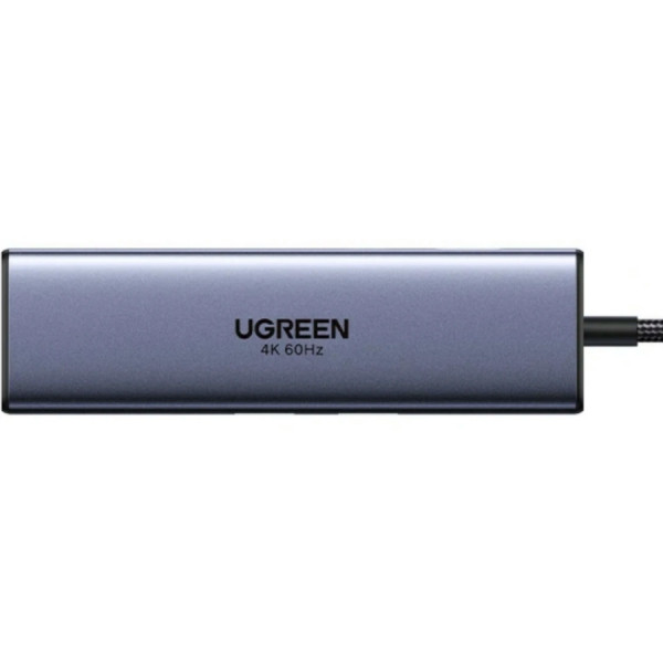 Док-станція USB3.0 Type-C -> DP4K60Hz/RJ45/USB-Ax2, 3.0/ 1xUSB-C 3.0/ PD 100W CM512 сіра Ugreen