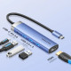 Док-станція USB3.1 Type-C -> HDMI 4K30Hz/USB 3.0x3/PD 100W Blue Aluminum Alloy Hub 5-in-1 Vention