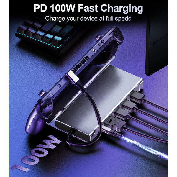 Док-станція USB3.1 Type-C -> HDMI 4K60Hz/USB 3.0x2/USB 2.0/Type-C PD 100W Hub 7-in-1 Choetech