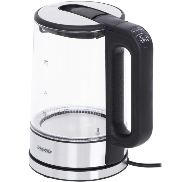Електрочайник Mesko MS 1301 black 1850-2200Вт/ 1.7л/ скло/ встановлення температури