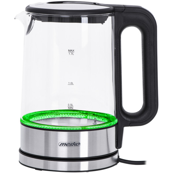 Електрочайник Mesko MS 1301 black 1850-2200Вт/ 1.7л/ скло/ встановлення температури