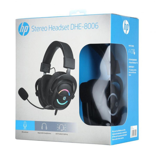 Гарнітура HP DHE-8006, USB,RGB, Black