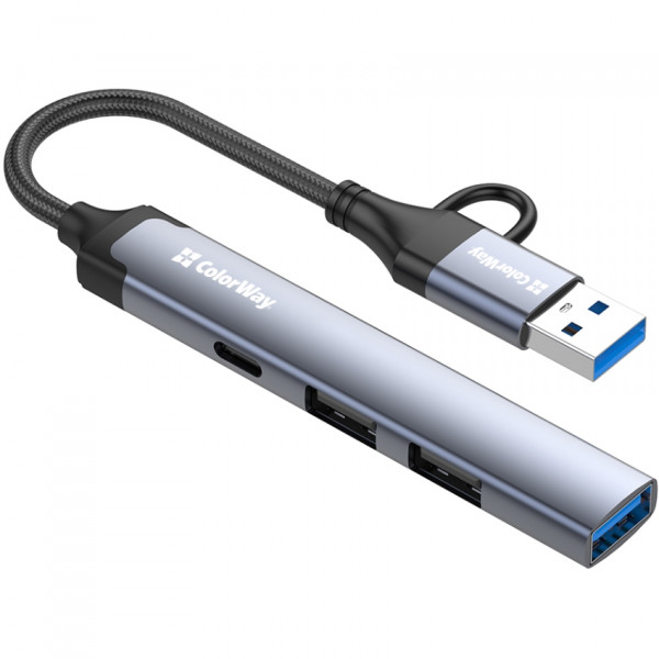 Хаб USB СolorWay USB-A/USB-C 4-в-1 USB2.0х2/USB3.0/USB-C2.0