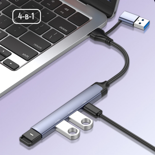 Хаб USB СolorWay USB-A/USB-C 4-в-1 USB2.0х2/USB3.0/USB-C2.0
