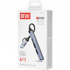 Хаб USB СolorWay USB-A/USB-C 4-в-1 USB2.0х2/USB3.0/USB-C2.0