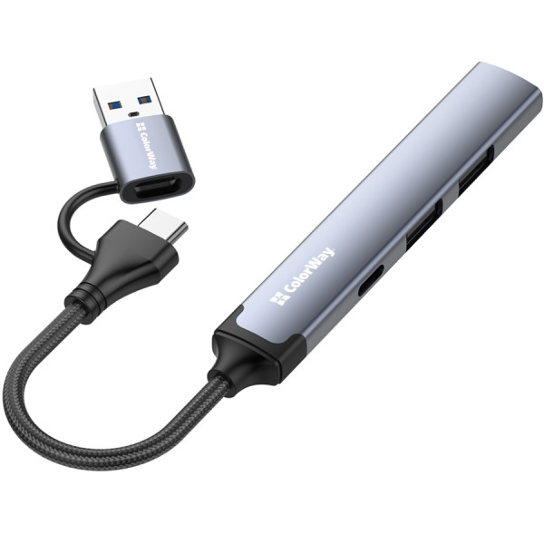 Хаб USB СolorWay USB-A/USB-C 4-в-1 USB2.0х2/USB3.0/USB-C2.0
