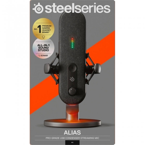Ігровий стрім мікрофон SteelSeries Alias RGB USB 1" Capsule
