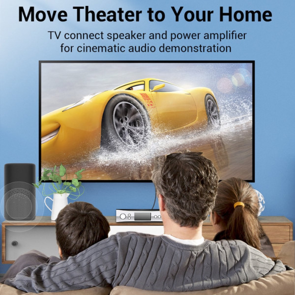 Кабель Audio оптичний Toslink M/M - S/PDIF, 3м, Dolby Digital 5.1, обплетення, сірий Vention