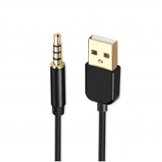 Кабель Audio USB для iPod Shuffle Jack TRRS M -> USB AM, 1.0 м. чорний