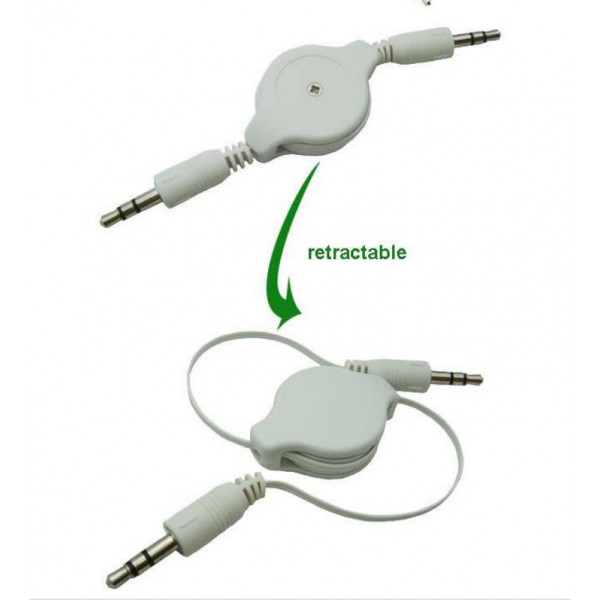 Кабель AUX Audio TRS M/M 0.8 м самозмотуючий білий