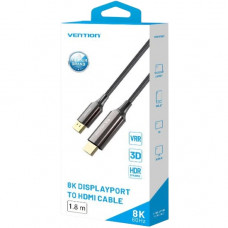 Кабель DisplayPort M - HDMI M V1.4, 1.8м, 8K 60hz,Dynamic HDR, нейлонове обплетення, чорний, Vention