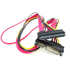 Кабель живлення (подовжувач) SATA 7+15pin M/F, 0.3м