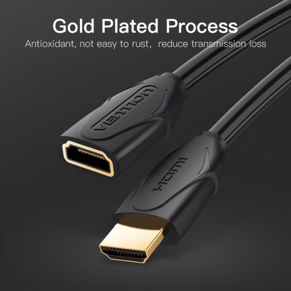 Кабель HDMI M - F (подовжувач), 2.0 м, V2.0, 4K 60Hz PVC Vention