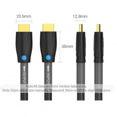 Кабель HDMI M - M, 10.0м, V2.0, Engineering 4K 60Гц 18Gbps HD 7.1 PVC Black Vention