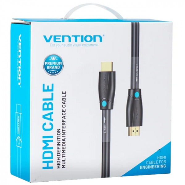 Кабель HDMI M - M, 10.0м, V2.0, Engineering 4K 60Гц 18Gbps HD 7.1 PVC Black Vention