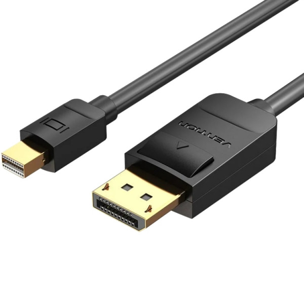 Кабель Mini DisplayPort - DisplayPort M/M 2.0м, 4K 60Hz двонаправлений, чорний, Vention