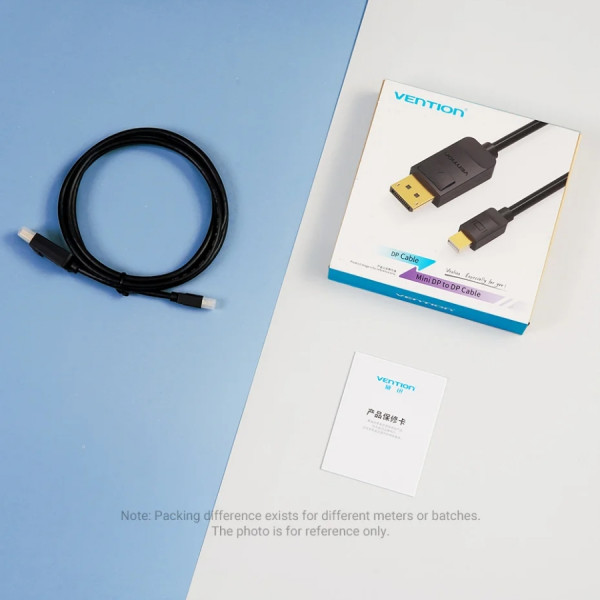 Кабель Mini DisplayPort - DisplayPort M/M 2.0м, 4K 60Hz двонаправлений, чорний, Vention