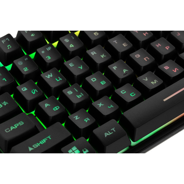 Клавіатура ігрова 2E Gaming KG355 LED Ukr 87key USB чорна