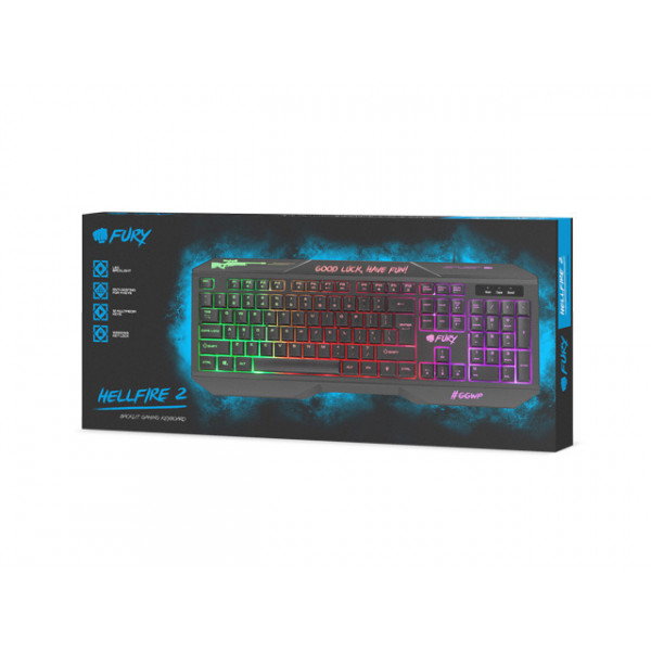 Клавіатура ігрова Fury Hellfire 2 LED Backlight 104 USB чорна