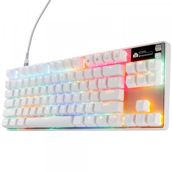 Клавіатура ігрова SteelSeries Apex Pro TKL Gen 3 UA HyperMagnetic, OmniPoint 3.0, OLED, White