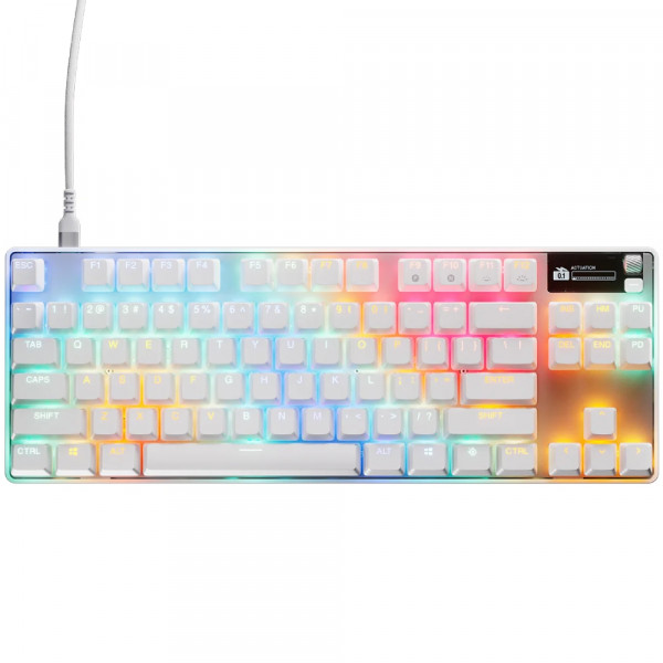 Клавіатура ігрова SteelSeries Apex Pro TKL Gen 3 UA HyperMagnetic, OmniPoint 3.0, OLED, White