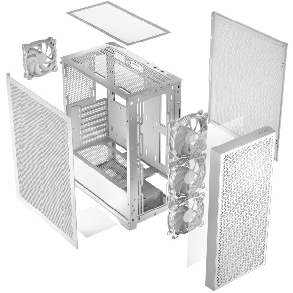 Корпус LogicConcept DART PRO MIDI WHITE MESH fans 4x120mm без БЖ ATX