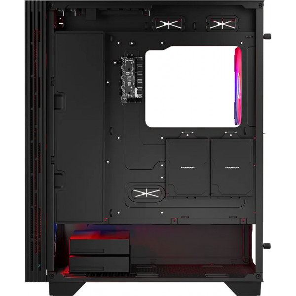 Корпус Modecom SIROCO ARGB FLOW MIDI USB 3.0x2+TYPE-C, 4x140mm fans, BLACK без БЖ ATX