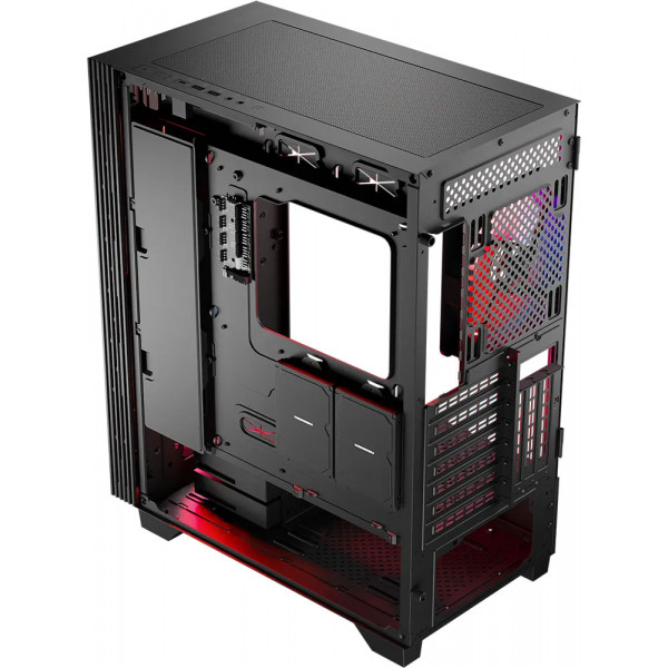 Корпус Modecom SIROCO ARGB FLOW MIDI USB 3.0x2+TYPE-C, 4x140mm fans, BLACK без БЖ ATX