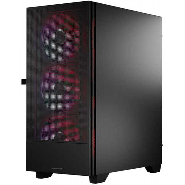 Корпус Modecom SIROCO ARGB FLOW MIDI USB 3.0x2+TYPE-C, 4x140mm fans, BLACK без БЖ ATX