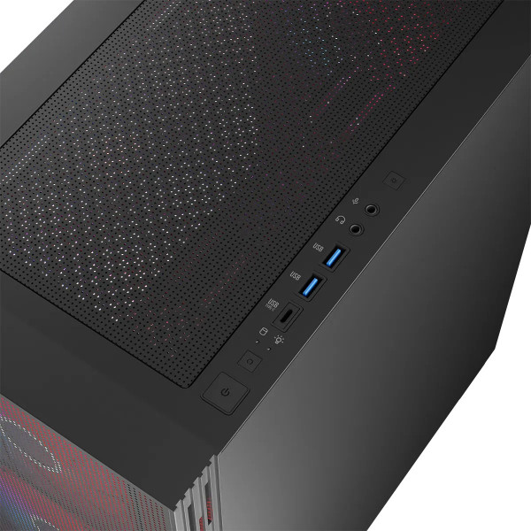 Корпус Modecom SIROCO ARGB FLOW MIDI USB 3.0x2+TYPE-C, 4x140mm fans, BLACK без БЖ ATX