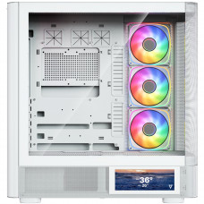 Корпус Modecom VOLCANO AQ400 ARGB MIDI SIDE LCD 6,2”, 4x120mm fans WHITE без БЖ ATX