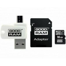 Memory card Secure Digital Micro 16Gb GoodRAM (class10) UHS I Retail + Adapter + CardReader