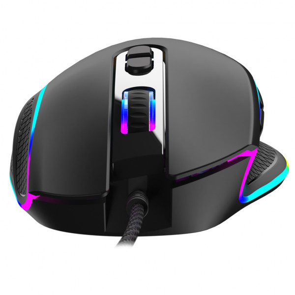 Мишка Modecom Veles Volcano, ігрова, 12800dpi., 8кн.,RGB, чорна