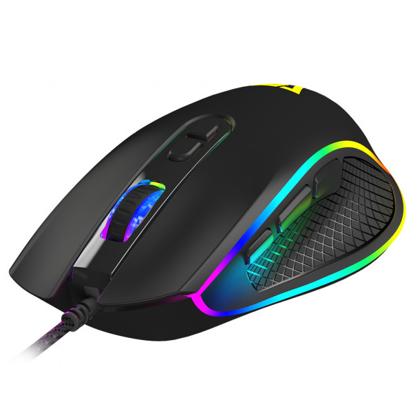 Мишка Modecom Veles Volcano, ігрова, 12800dpi., 8кн.,RGB, чорна