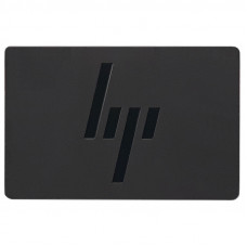 Наклейка на ноутбук HP металева 65х45 мм, темні літери