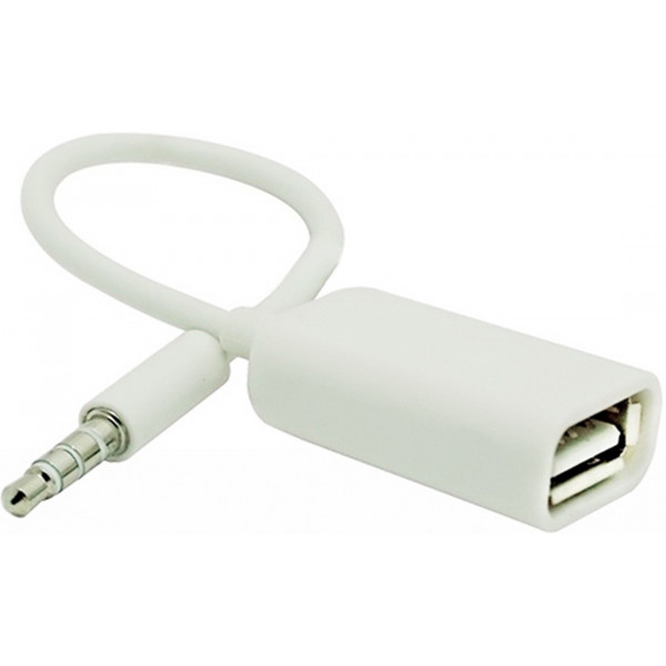 Перехідник Audio USB для iPod Shuffle Jack TRRS M -> USB AF, білий