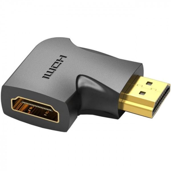Перехідник HDMI F -> HDMI M, кут 90°, лівий, PVC, чорний, Vention