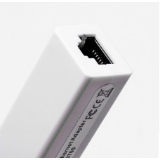 Перехідник USB 2.0 Type-A -> Ethernet RJ45 100Mb чорний 0.1м білий, RTL